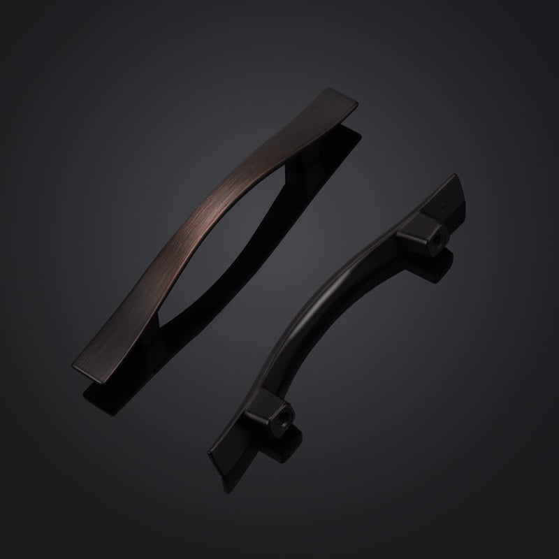 KNOBWELL 10 Pack 3 in Oil Rubbed Bronze Cabinet Pulls, Brushed Bronze Drawer Pulls for Cabinet and Cupboard, Vintage Curved Cabinet Handles - Image 4